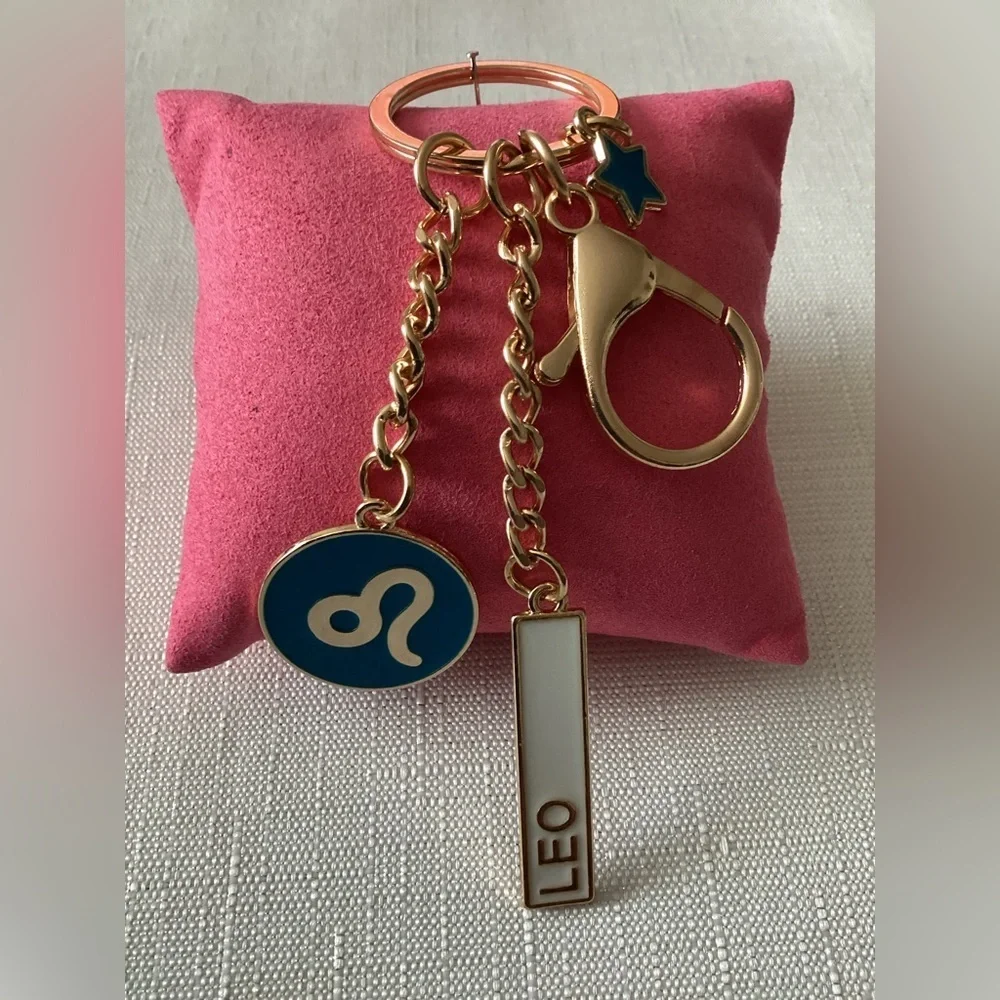 Gold Tone Zodiac Keychain